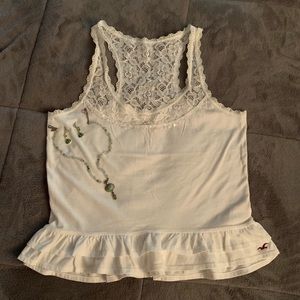 Hollister White Tank Top Size: Medium.